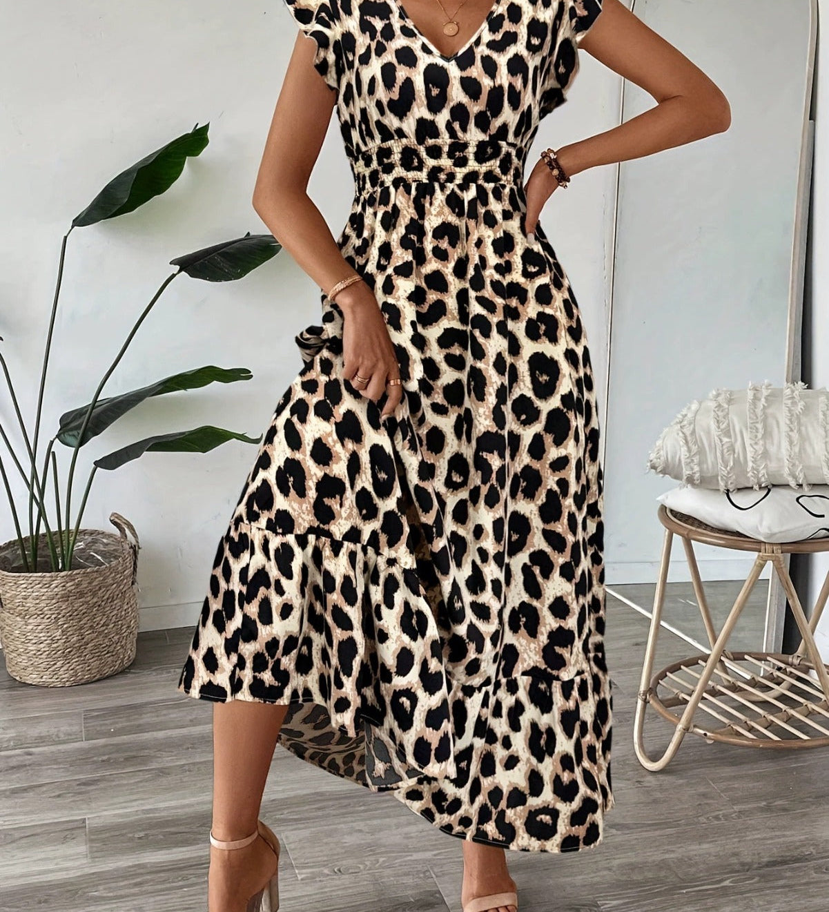 Candida - Vestido maxi barroco com decote em V