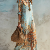 Clara | Vestido Chemisier Mediterrâneo