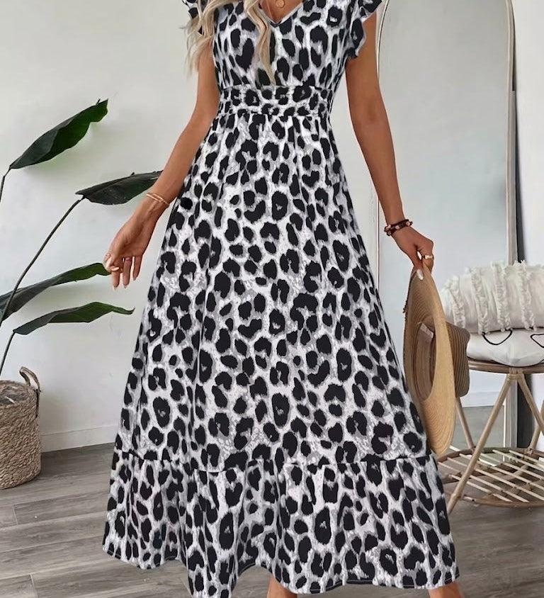 Candida - Vestido maxi barroco com decote em V