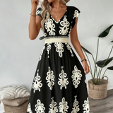 Candida - Vestido maxi barroco com decote em V